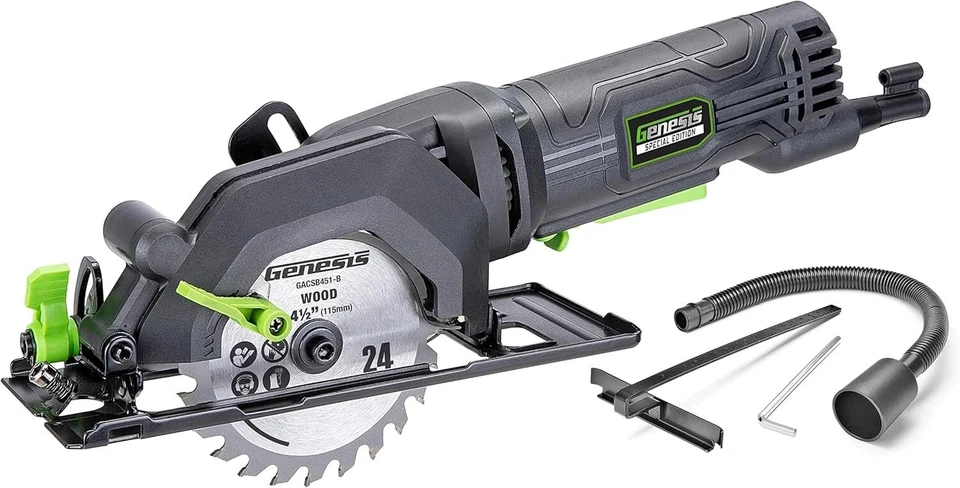 Genesis 4 Amp 4-1/2" Compact Mini Circular Saw Corded Electric Handheld 3500 RPM - Image 3 of 4
