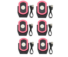 Maxxeon Cyclops USB Rechargeable LED Work Light Magnetic PINK 6 PACK DEAL