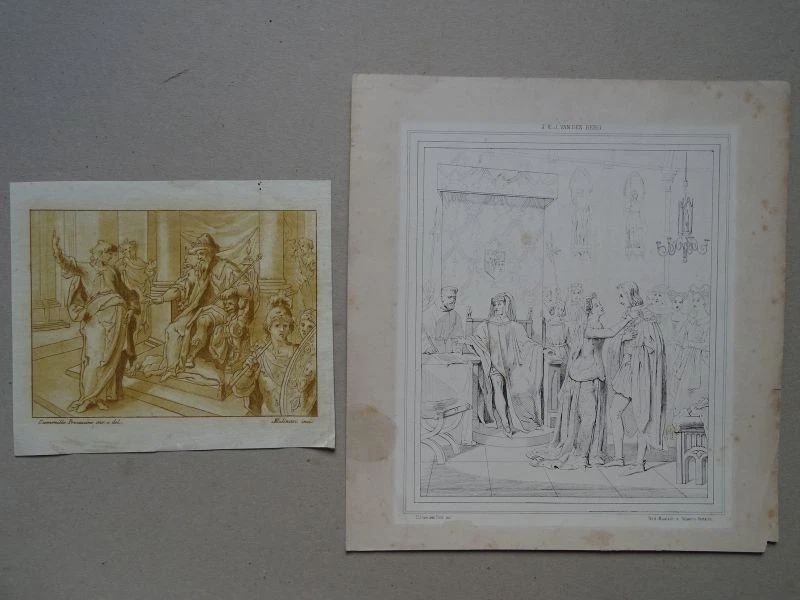 Figürliche Darstellungen Genre Ungleiches Paar Kostüme - 6 Radierungen - 1850 - Bild 4 von 4