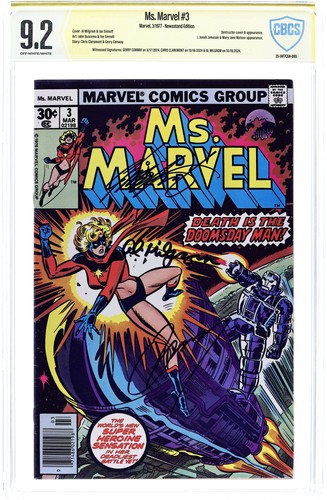 Ms. Marvel #3 CBCS 9.2 Newsstand Witnessed Sig Conway/Claremont/Milgrom 1977