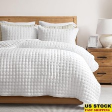 Luxury King Quilt Set Soft Brushed Polyester Cloud Plush Bedding W/ Pillow Shams