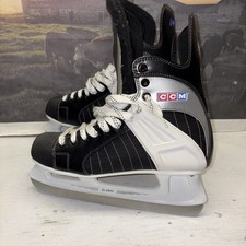 CCM Pro 155 Ice Hockey Scates Men's Size 11 Black White SL-2500 Blades Black EUC