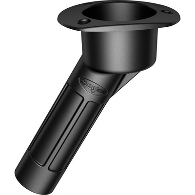 Mate Series Plastic Rod & Cup Holder 30 Degree Open w/Oval Top - Black P2...