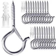 20 Pack Stainless Steel Ceiling Hooks for Hanging Plants, String Lights Outdo...
