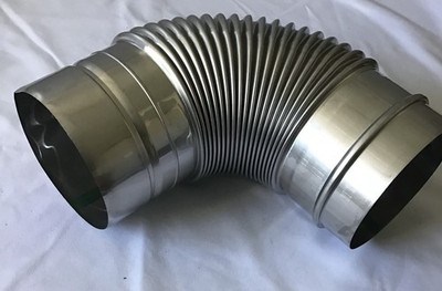 Noritz N-Vent VPS-90EL Stainless Steel Flexible 90° Elbow Duct 5  Round Silver