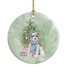 Jack Russell Terrier Wire Christmas Presents Tree Ceramic Ornament CK8227CO1
