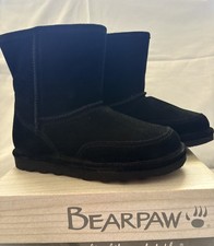 Bearpaw Brady Youth Black Boots. Size 5 NIB. 2166Y