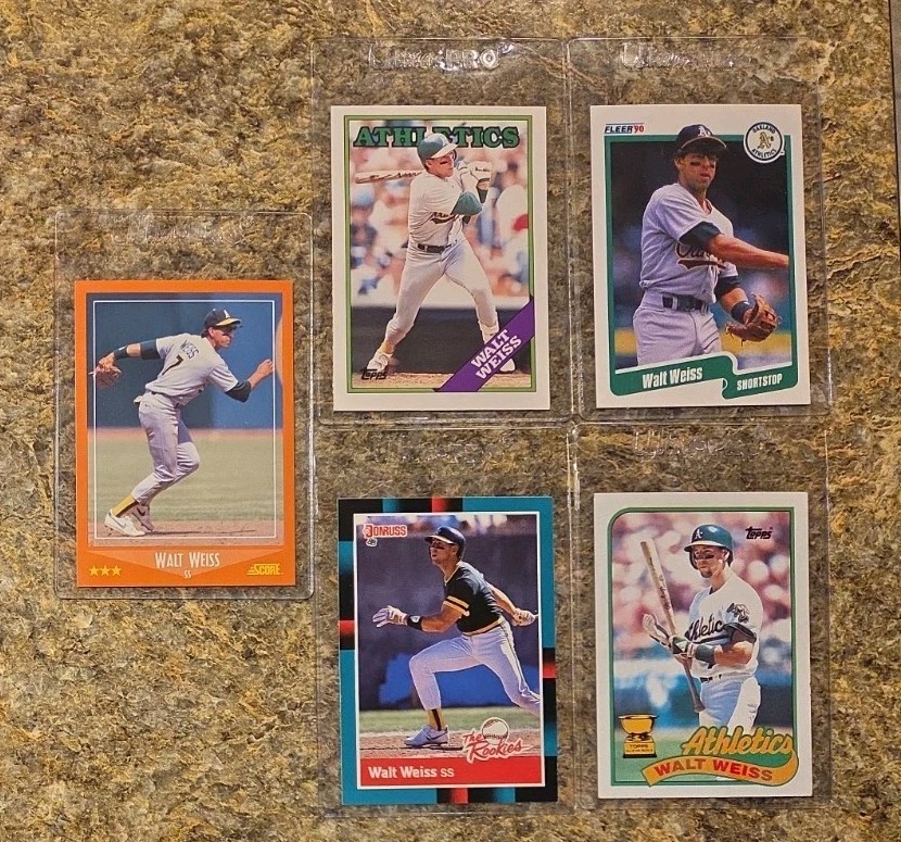 (5) Walt Weiss 1988 Score Rookie card RC Donruss Topps Traded 1989 1990 Fleer
