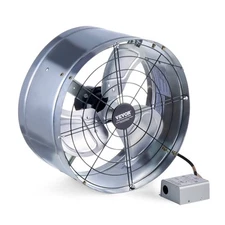 Gable Mount Fan, 15 Inch Attic Exhaust Fan with Adjustable Thermostat & Outer Me