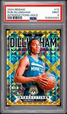 2024-25 Panini Mosaic Introductions Rob Dillingham #12 Gold Rookie 3/10 PSA 9