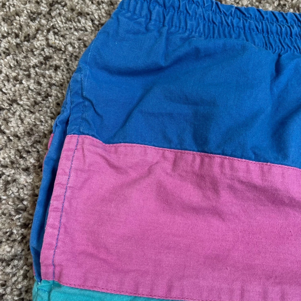 Vintage Islander Blue Pink Colorblock Swim Trunks Shorts L 90s Y2K Surf Beach - Image 2 of 4
