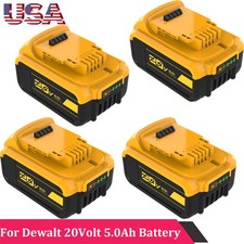 4 Pack 20V 5.0Ah For DEWALT DCB205 20V Max XR Lithium-Ion Battery DCB206 DCB200