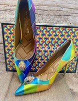 Kurt Geiger Belgravia Court Heel Size 6 New In Box Multicolored Leather RRP £189