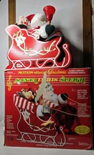Telco Motion-ettes of Christmas Santa In His Sleigh Musical Lighted Animated