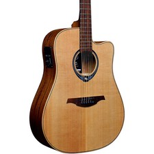 Lag Guitars Hyvibe Dreadnought Cutaway Acoustic Guitar w/Bag Natural Refurbished