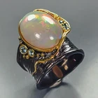Expensive 7 ct+ Natural Opal Ring 925 Sterling Silver Size 7 /R482435