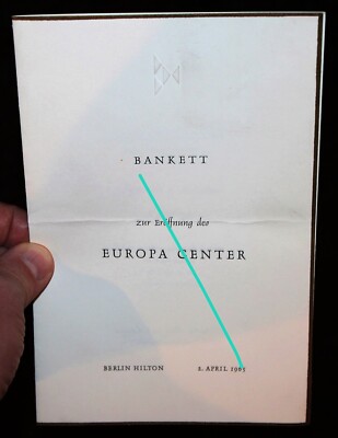 EUROPA CENTER BERLIN ,Bankett zur Eröffnung 1965