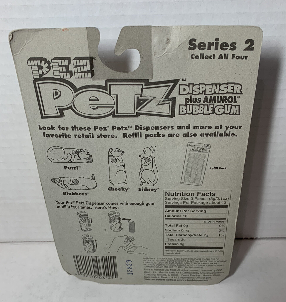 PEZ Petz Dispenser BUBBLE GUM “Sidney” The Kangaroo Set 1998 in