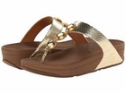 FITFLOP 478 308 PETRA JEWELED PALE GOLD LEATHER SANDALS SIZE 11