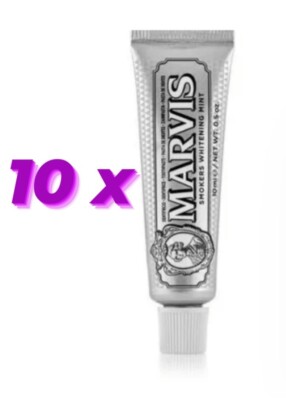 10 X MARVIS SMOKERS WHITENING MINT ZAHNPASTA REISEGRÖßE 