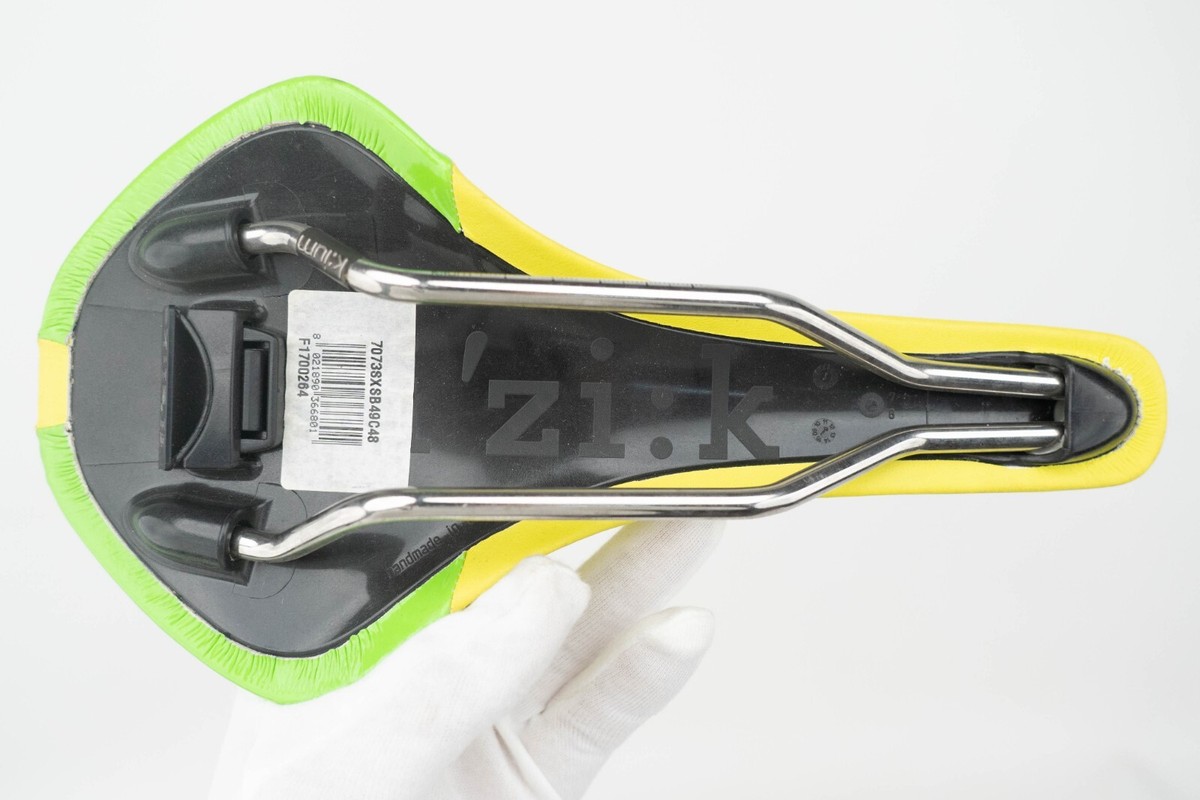 NOS FIZIK ANTARES YELLOW GREEN VINTAGE SADDLE SEAT RACING ROAD