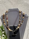 Silver, Wood & Stone Beads Double Strand Necklace with Stone Pendant & Tassel￼ — photo 5