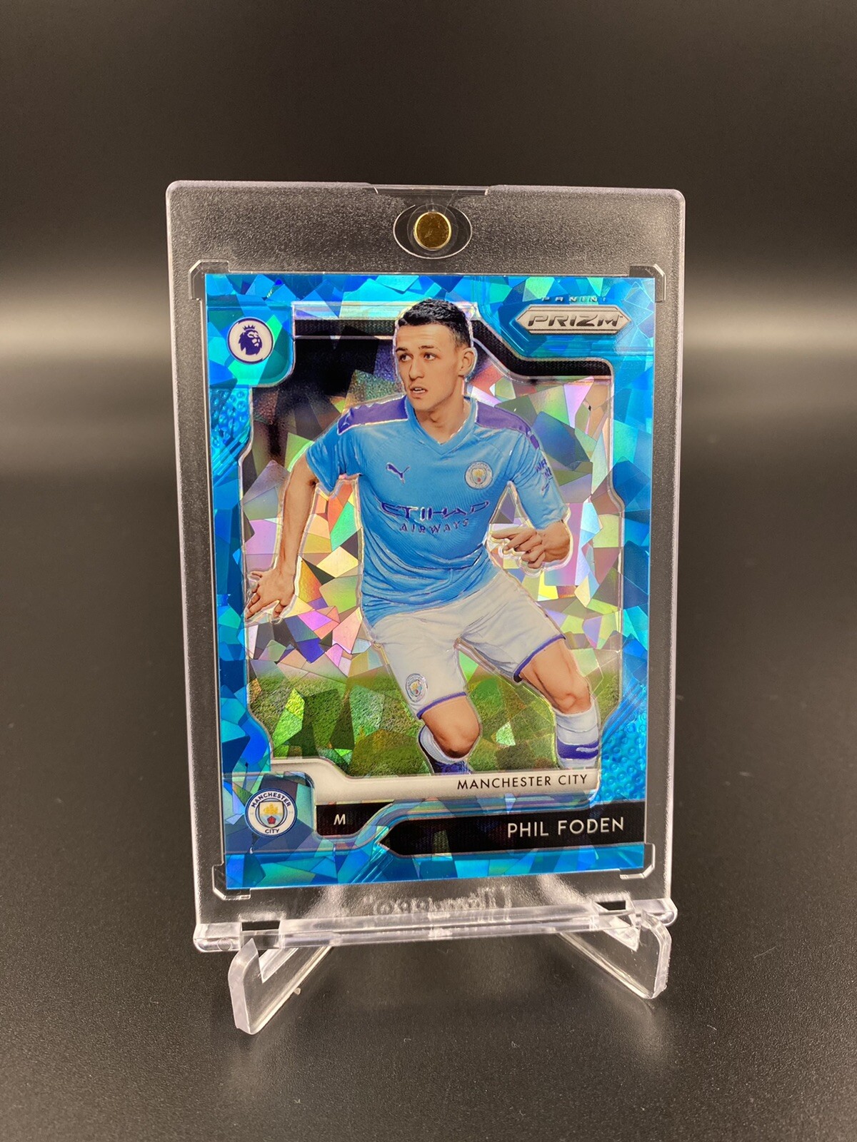 2019-20 Panini Prizm PL Soccer Phil Foden /75 Blue CRACKED ICE 🧊 Rookie Card 💎