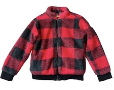 Appaman Unisex Kids Buffalo Plaid Check Plush Fleece Jacket Size 8