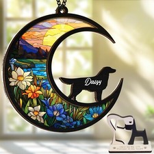 6'' Flat-Coated Retriever Pet Loss Of Dog Sympathy Memorial Gifts Suncatchers