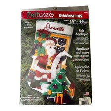 Christmas Santa 18" Felt Stocking Kit Feltworks Applique Dimensions 8095 Sealed