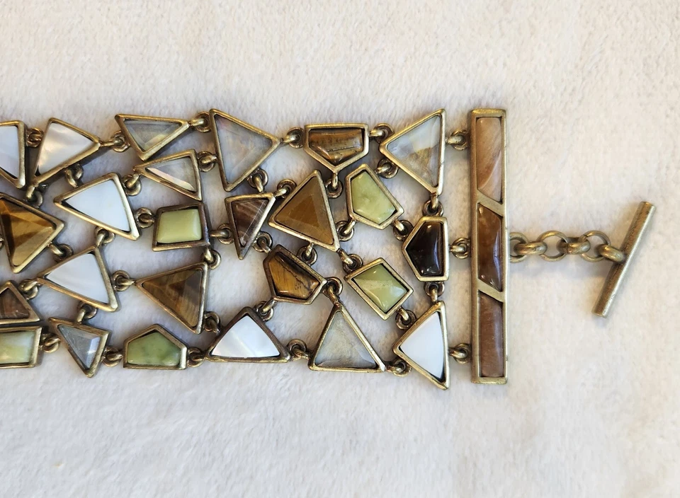 Браслет Lia Sophia Kiam ~нефрит, перламутр, тигровый глаз + кристаллы огранки - Изображение 3 из 4