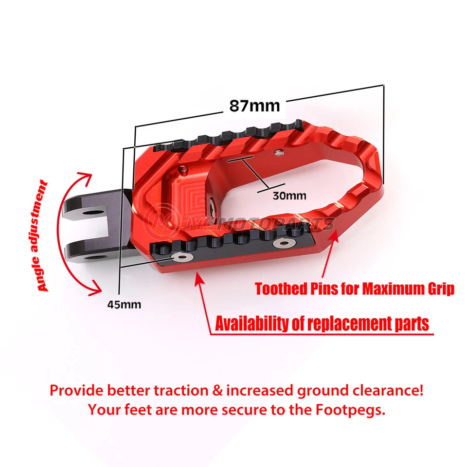 Clavijas delanteras rojas para carretera para Ducati Hypermotard 1100 S/EVO 08-12 13 14 Foto 3 de 4