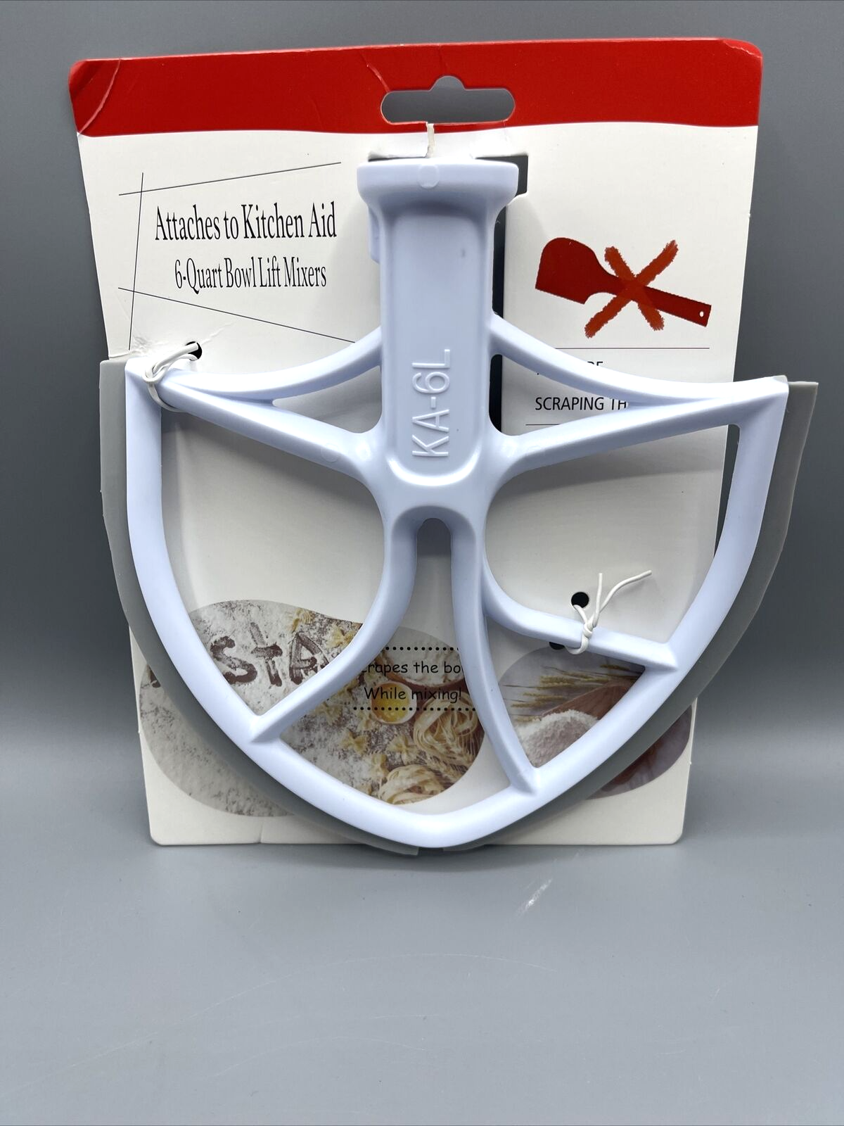 Mixer Attachment KA6L Scraper Beater Blade Works w/ Most KitchenAid 6