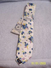 Men's Floral Neck Tie Perry Ellis Portfolio 3" At Widest New