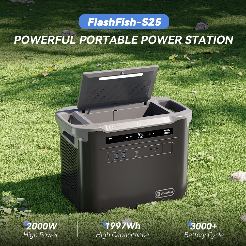 Flashfish S25 Station Électrique 2000W, 1997Wh LiFePO4