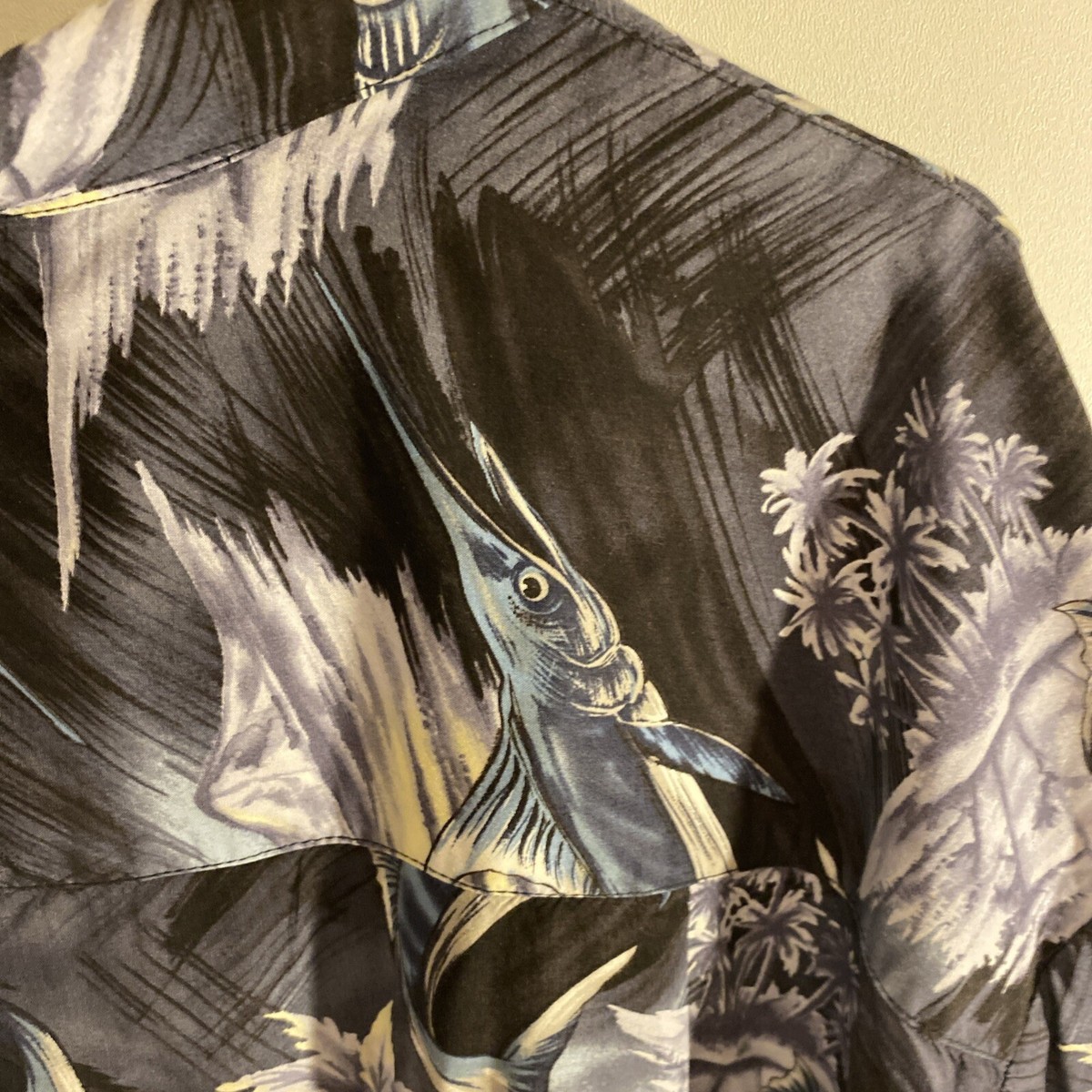 Chemise Hawaïenne Homme Paradise Found – XL Bleue, Pêche Marlin, Vintage