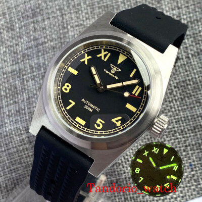 Tandorio NH35 PT5000 Sapphire Crystal Luminous Brushed Automatic Men Watches
