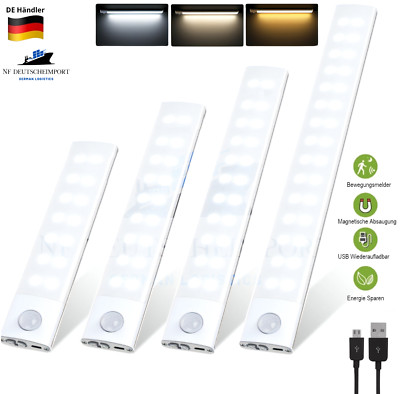 LED Unterbauleuchte Dimmbar Mit Bewegungsmelder 3in1 USB AKKU Küche Schranklampe