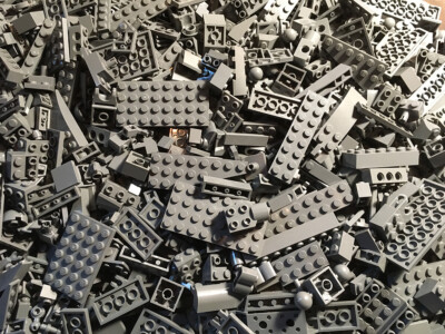 8 oz (1/2 pound) of Dark Bluish Gray Bulk Lego (AKA ''Star Wars'' or ''New'' Gray)
