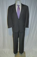 Ermenegildo Zegna Gray Micro Windowpane Super 100 Two Button Suit 42R