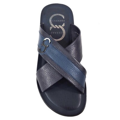 CASADEI ??  MENS BLUE LEATHER COMFORT SUMMER SANDALS CASADEI ?? MEN main image 3