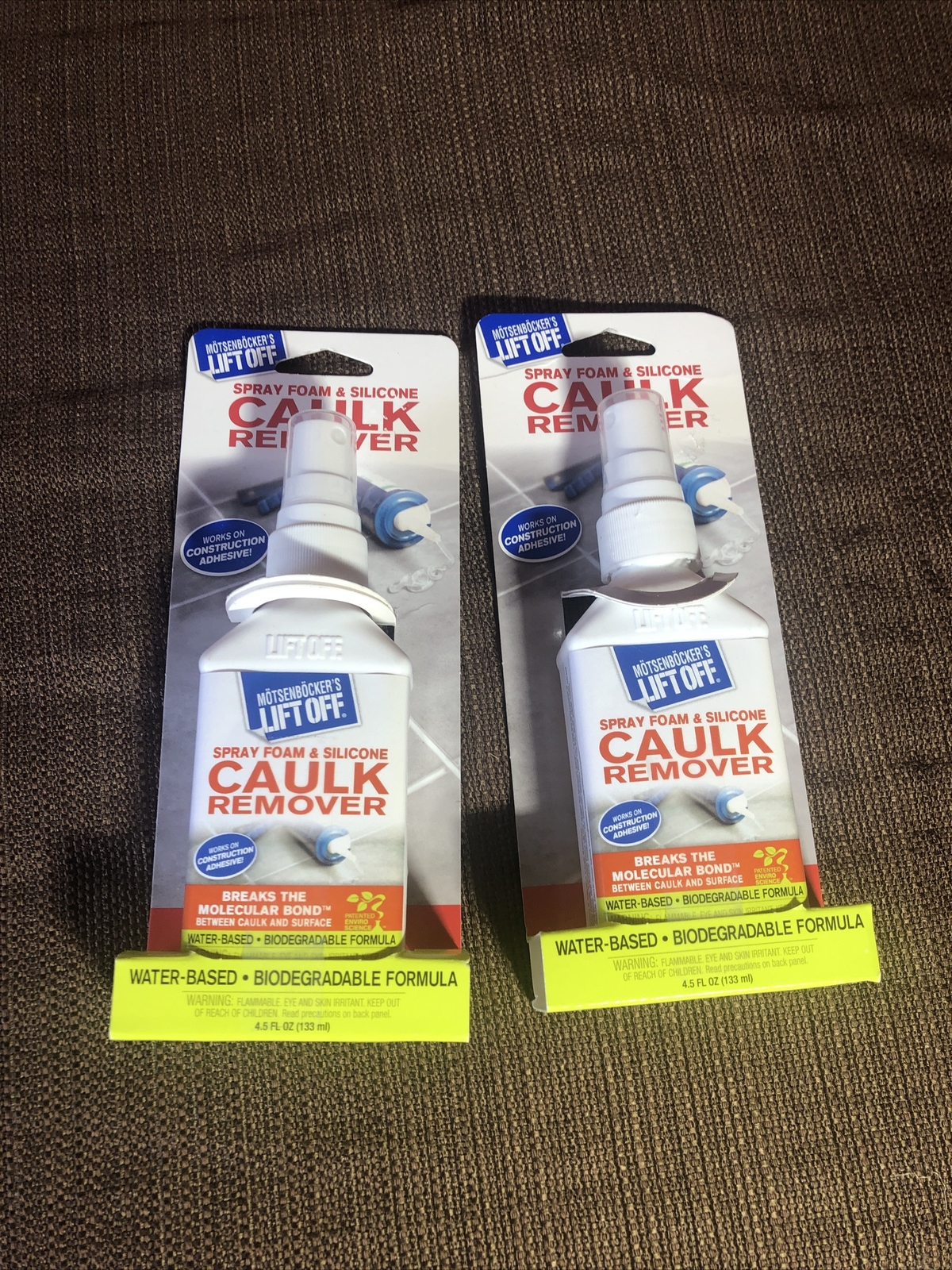 Lot Of 2 Motsenbocker's LIFT OFF Caulk & Sealant Remover 4.5 oz Spray