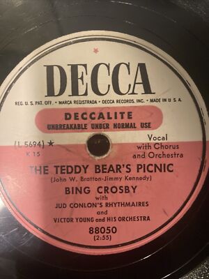 Bing Crosby Sings The Red-Nosed Reindeer & Teddy Bear's Picnic 10'' Shellac 78rpm