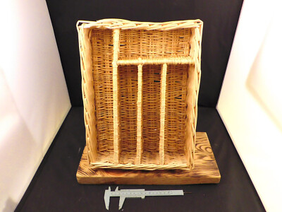 Natural Wicker 5 Compartment Silverware/Utensil/Office Holder Organizer Kitchen