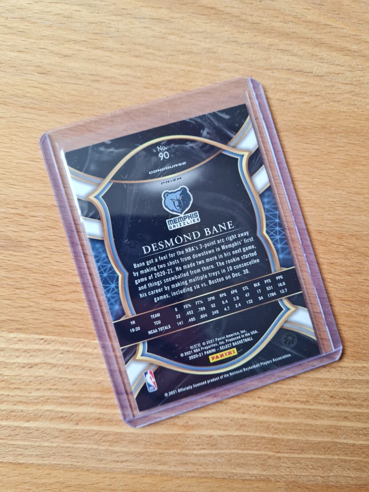 Desmond Bane - Select - Concourse - Tri-Color (Hobby-Box) 2020/21 RC Rookie - Bild 4 von 4