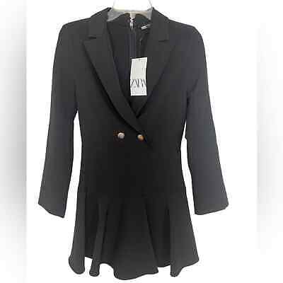 ZARA NEW WOMAN ASYMMETRIC BLAZER JUMPSUIT BLACK SIZE M REF. 8974/707