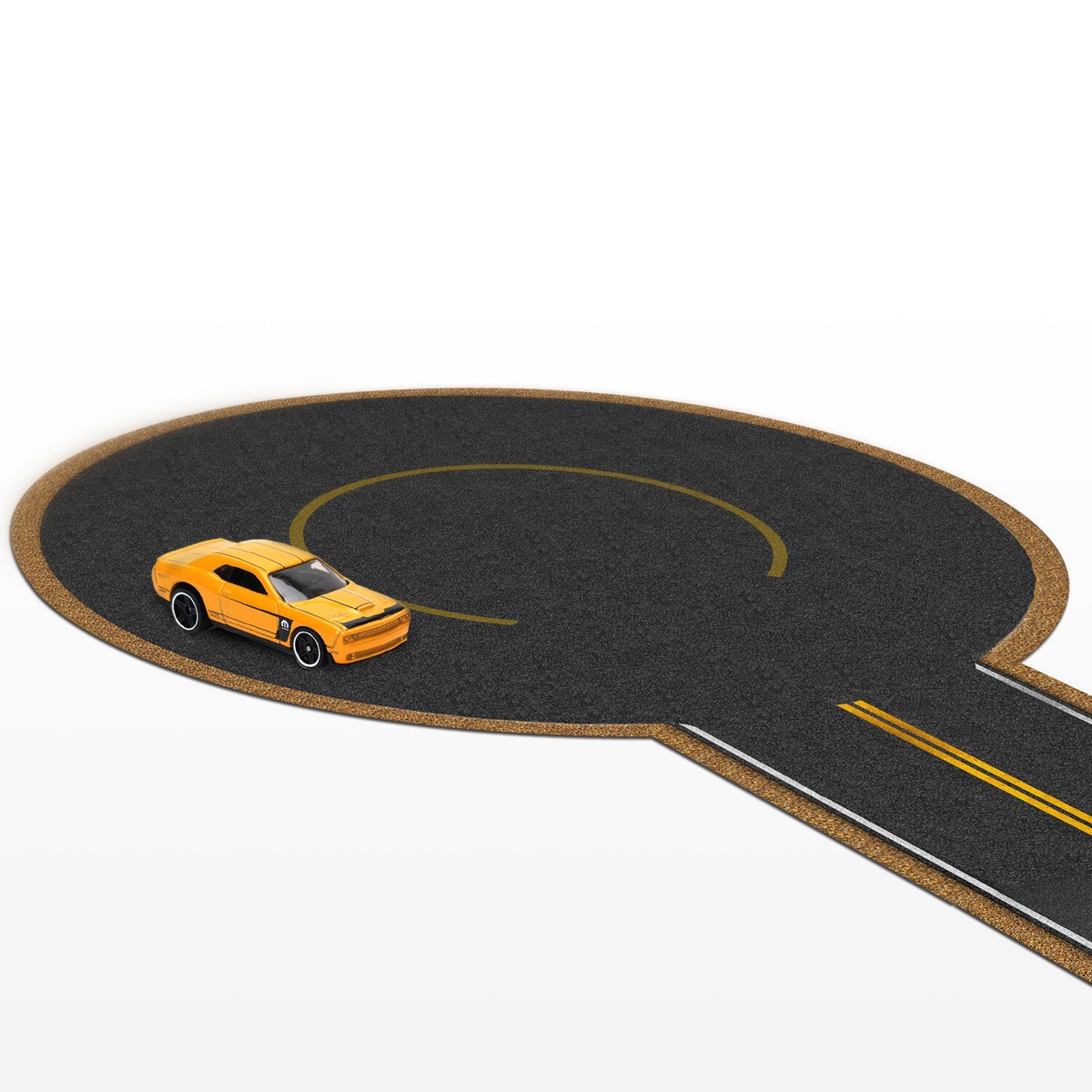 Real Roads 1/64 Scale Straight Road Set - Style 3, Fits Hot Wheels & Matchbox Cars