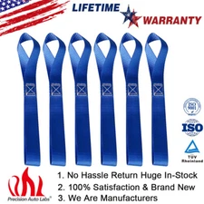 6x 1"x1" Soft Loop Tie Down Straps 1500 Load Capacity 4500 Lbs Breaking Strength
