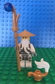 Lego SENSEI WU Battle Master minifig Ninjago White Tea 70734 Sensai Woo Rare!