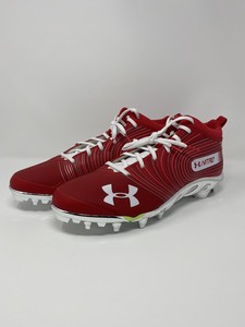 maroon and white baseball cleats